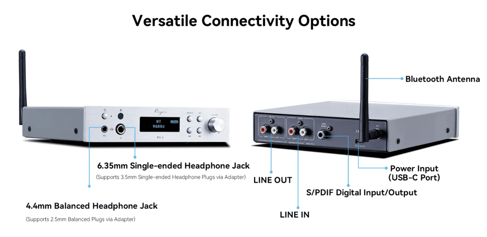 Cayin BTC-2 dac amp connectivity diagram