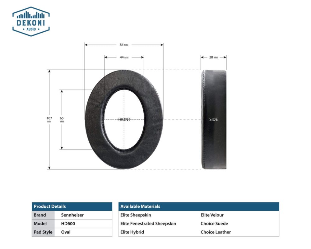 Dekoni Earpads Fit Sennheiser HD600