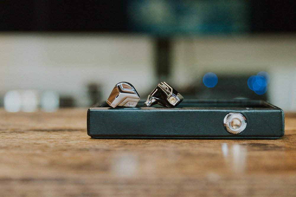 Campfire Astrolith iem sitting on Astell & Kern player closeup