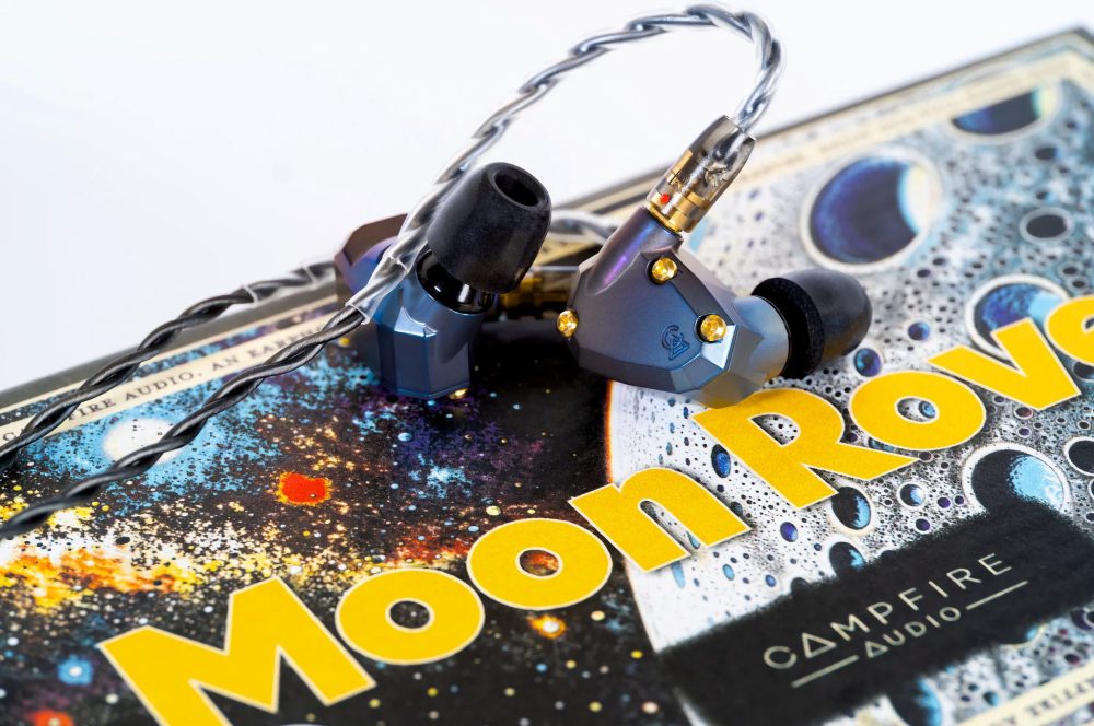 Campfire Audio Moon Rover with attached stock cable on retail box