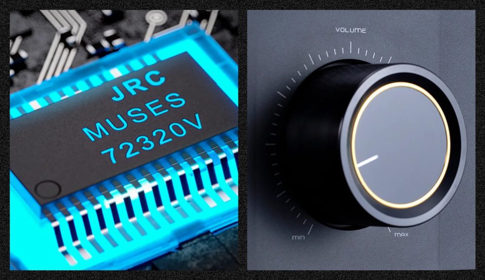 Cayin potentiometer thumbnail closeup with JRC volume chips