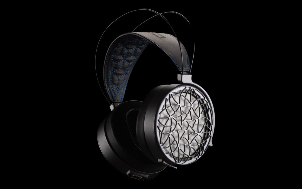 Dan Clark Audio Corina headphone quarter over black background