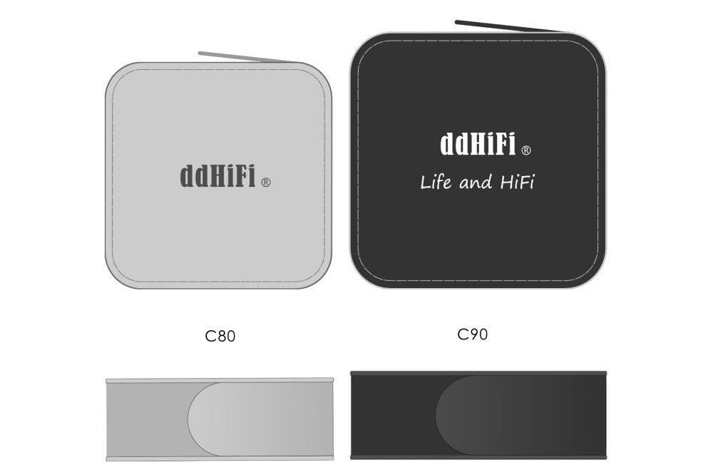 ddHiFi C90 with C80 diagram comparing size