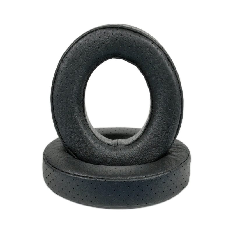 Dekoni Audio 109 Pro fenestrated sheepskin earpads stacked over white background