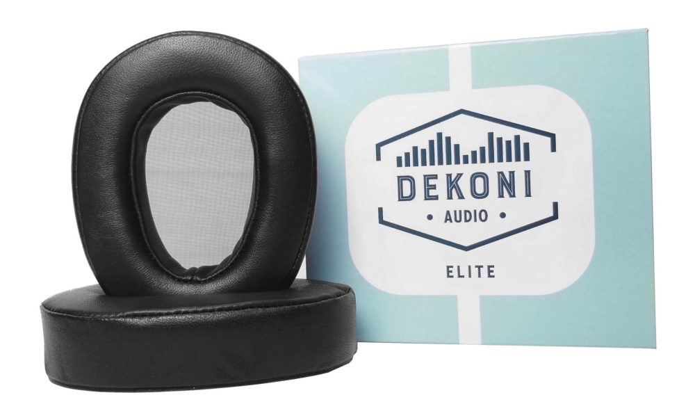 Dekoni Liric earpads stacked with retail box