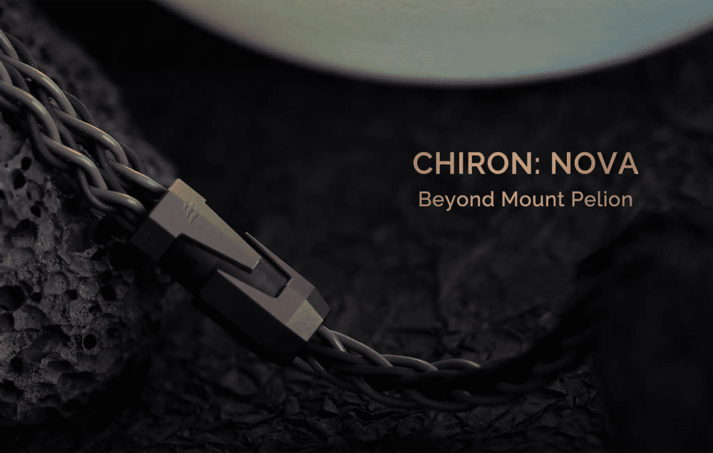 Effect Audio Chiron: Nova IEM Upgrade cable sitting on rock with astrological backdrop