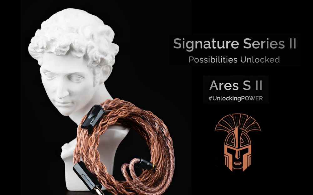 Effect Audio Ares S II coiled over marble mini bust with title