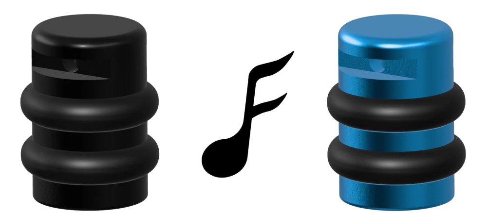 FATfreq 3D render of black and blue NOAH modules with logo