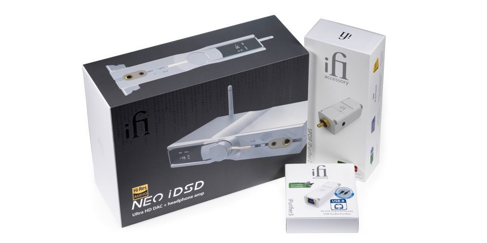 iFi NEO iDSD package with iPurifier and USB-B filter packages