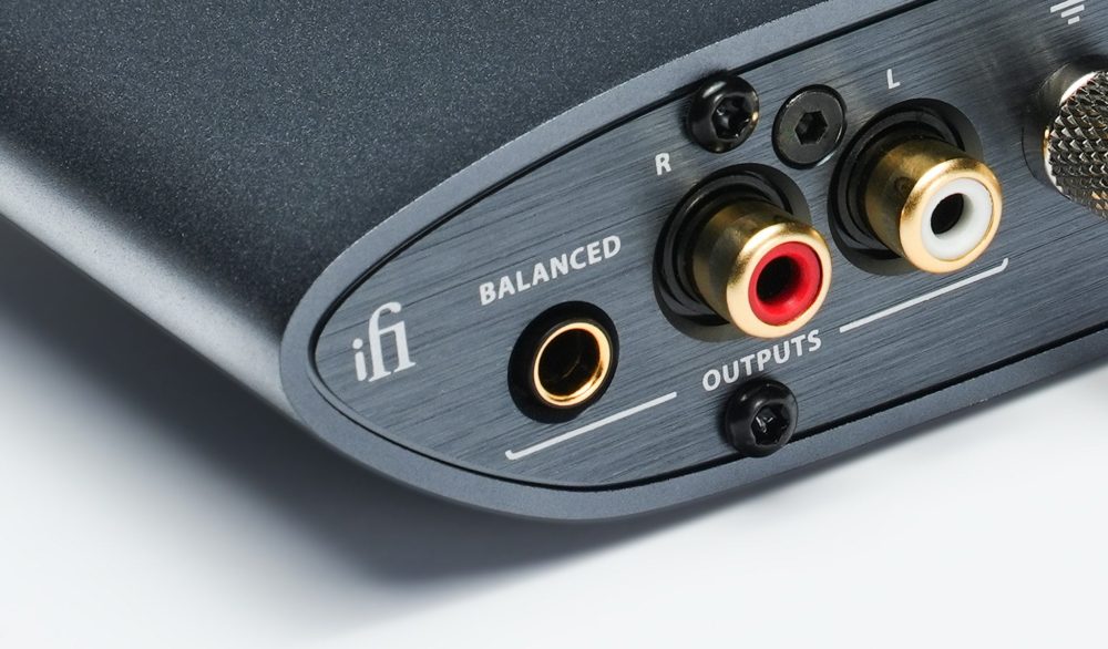 iFi ZEN Phono 3 rear closeup highlighting balanced 4.4mm jack