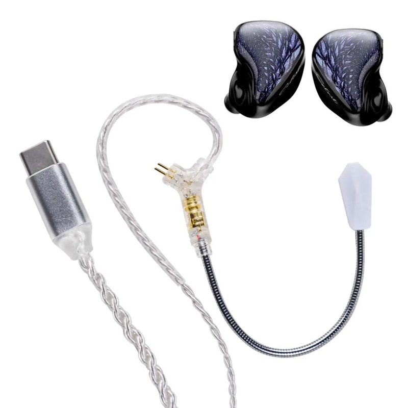 Kinera Celest Wyvern black shells with USB-C cable and mic whitebox