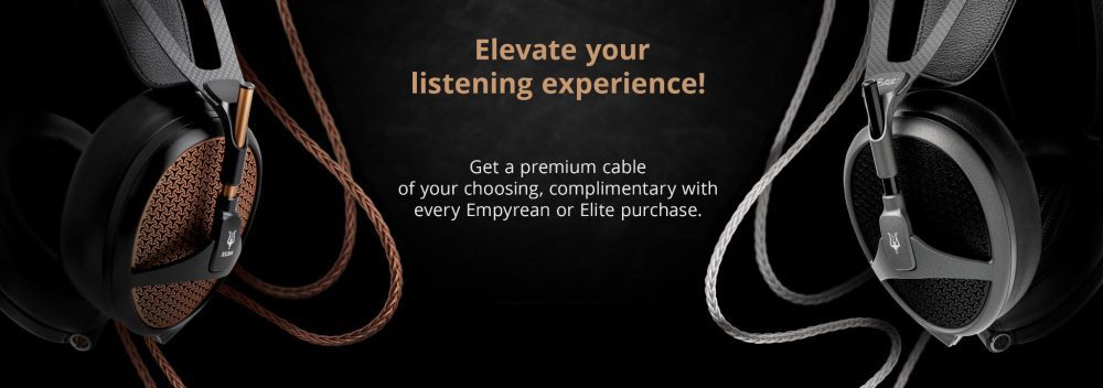 Meze Audio Elite and Empyrean cable upgrade promo banner