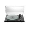 Pro-Ject T2 black top front quarter with dust cover