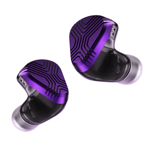 Vision Ears EXT MKII purple front shells closeup whitebox